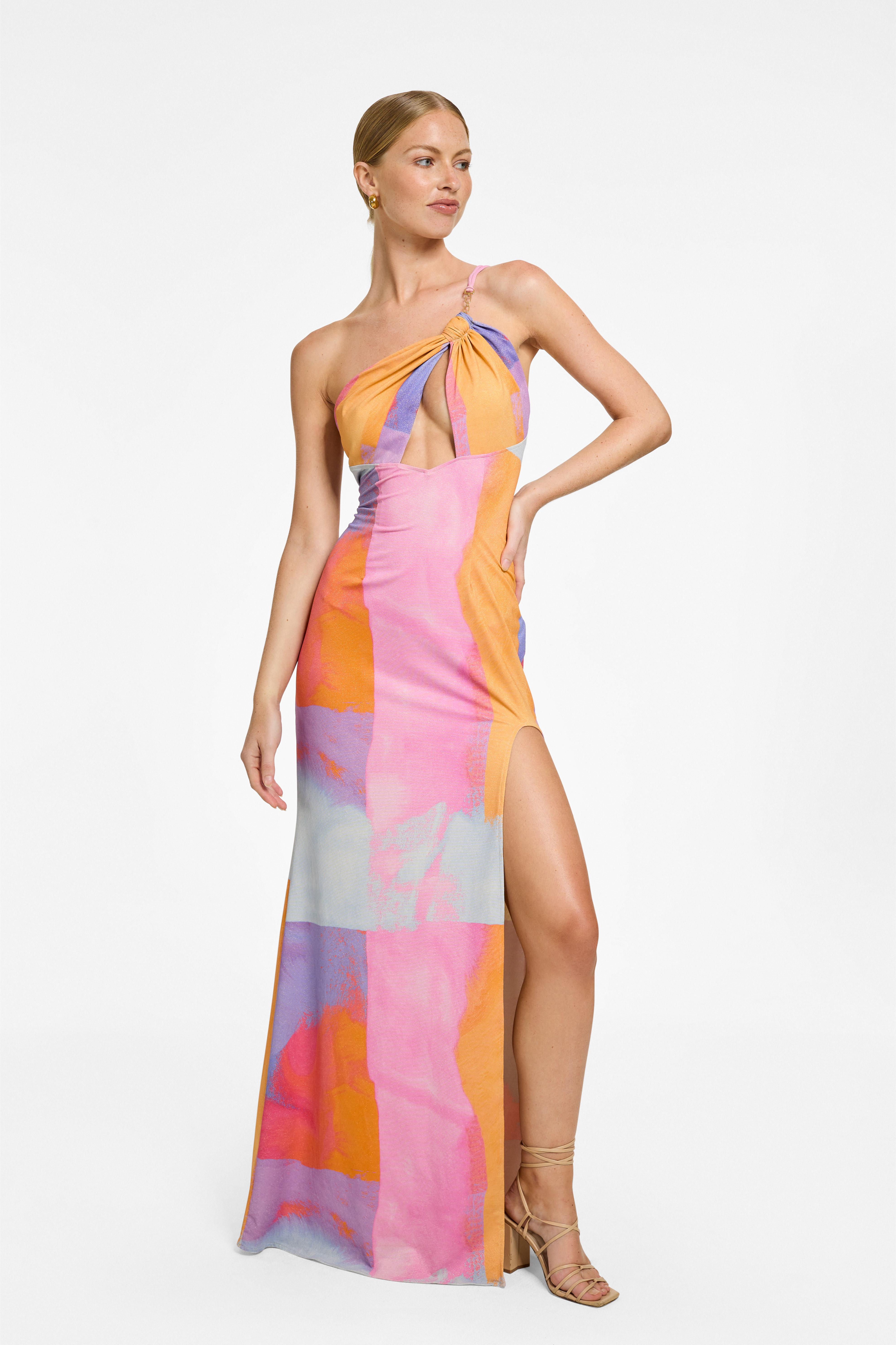 Scarlett Maxi Dress - Abstract Lurex