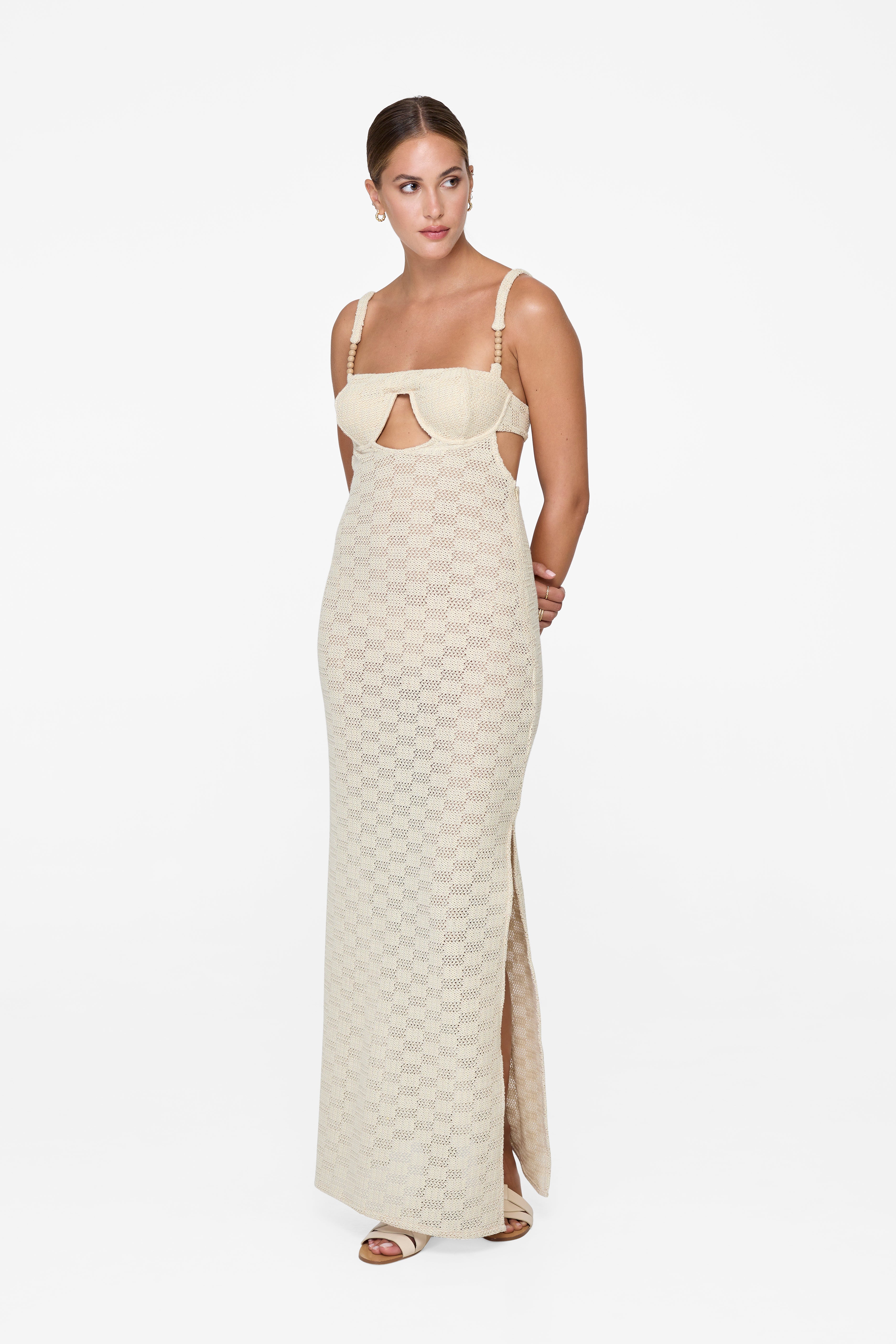 Uma Maxi Dress - Cream Crochet