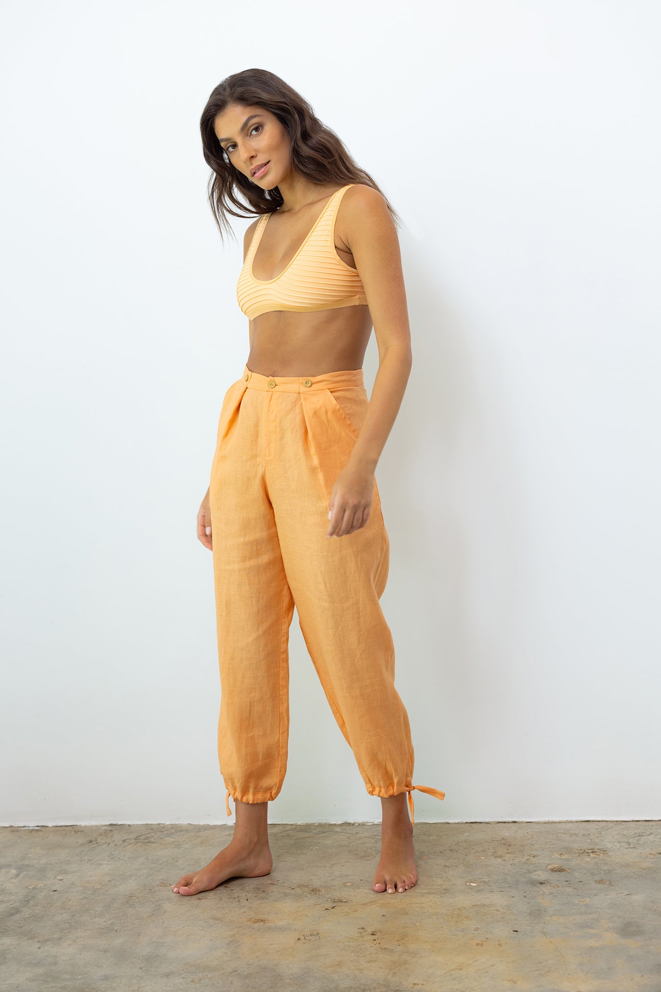 Ramona Jogger-Peach Linen