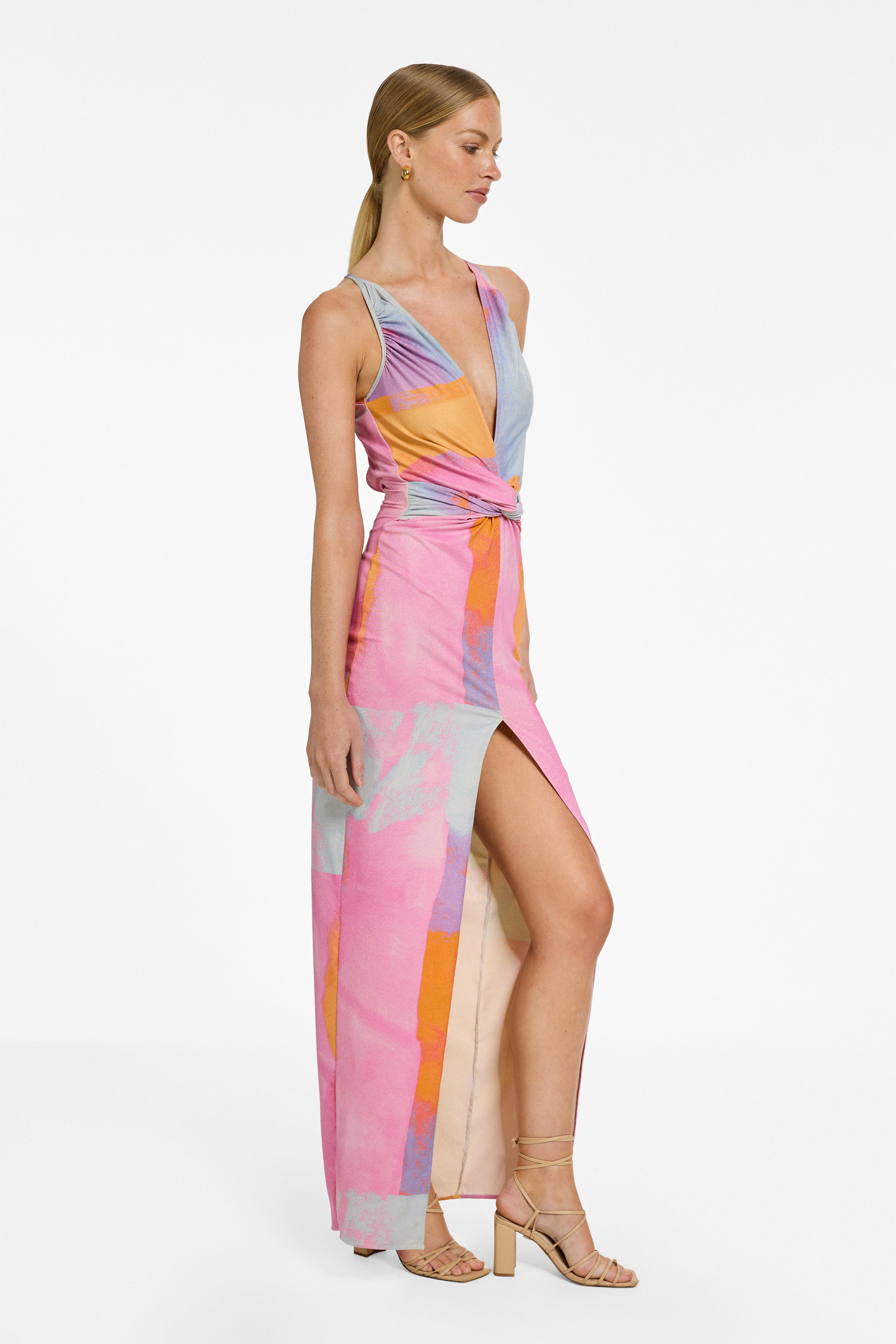 Billie Maxi Dress - Abstract Lurex
