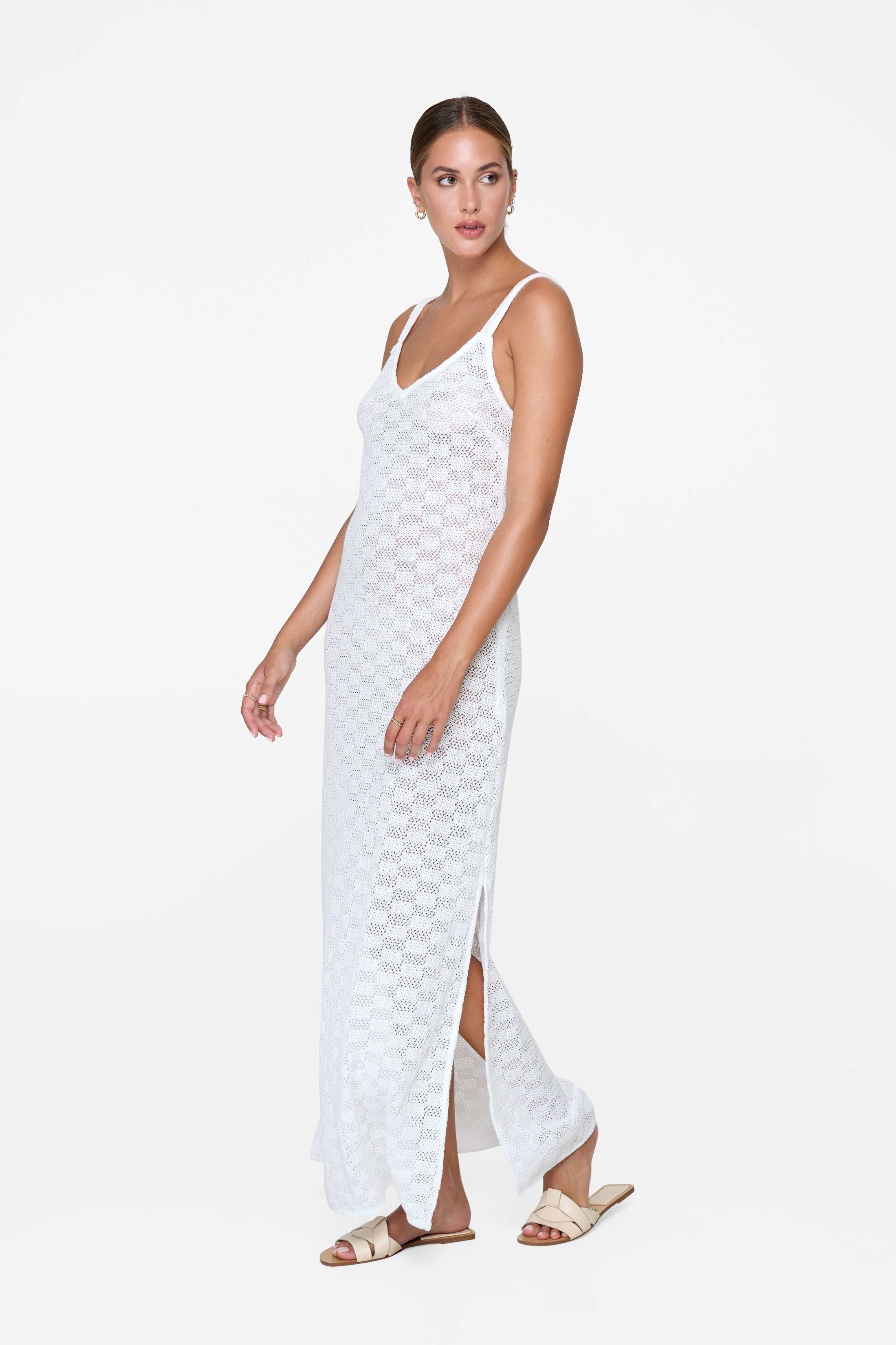 Anita Dress - Petal White Crochet