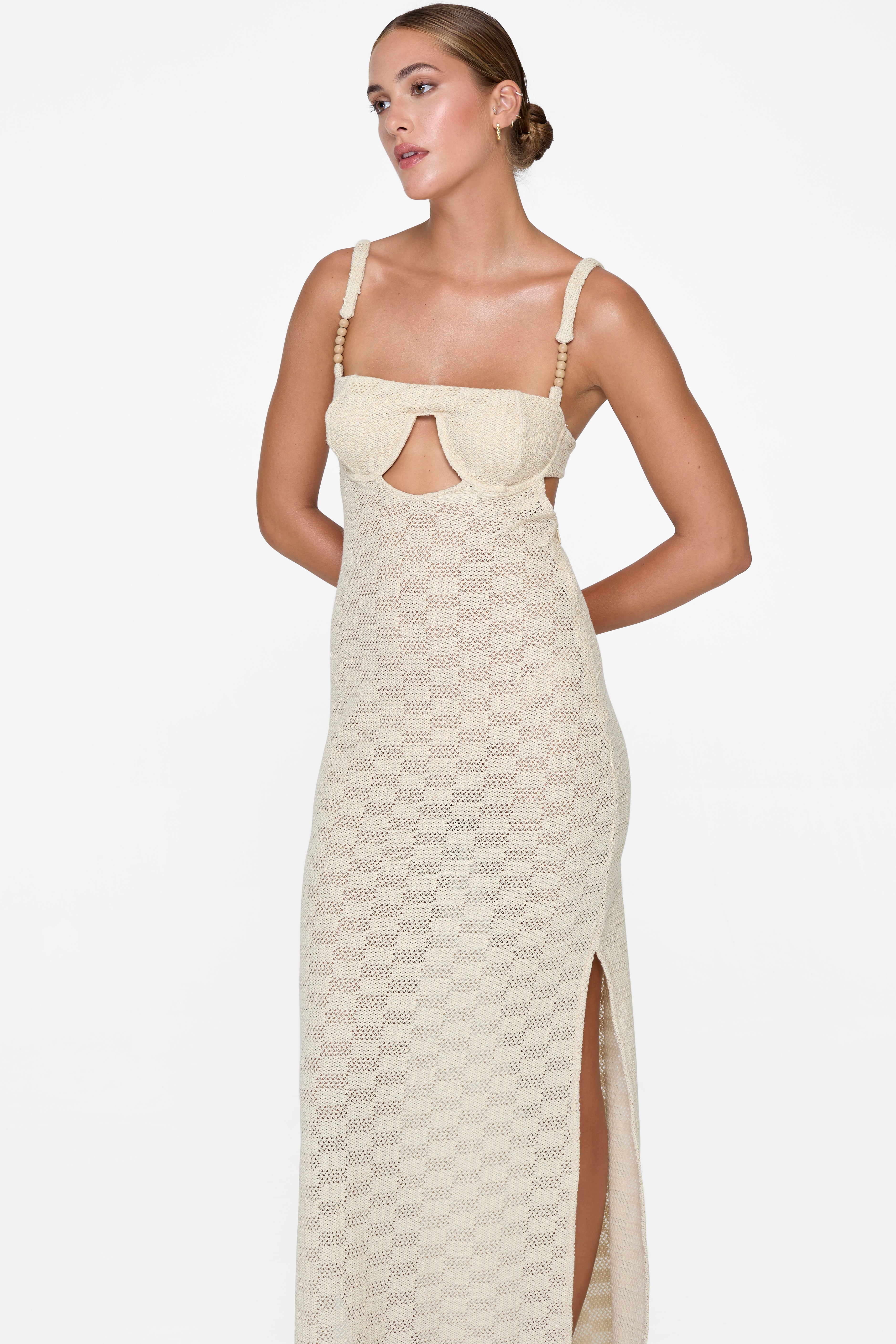 Uma Maxi Dress - Cream Crochet