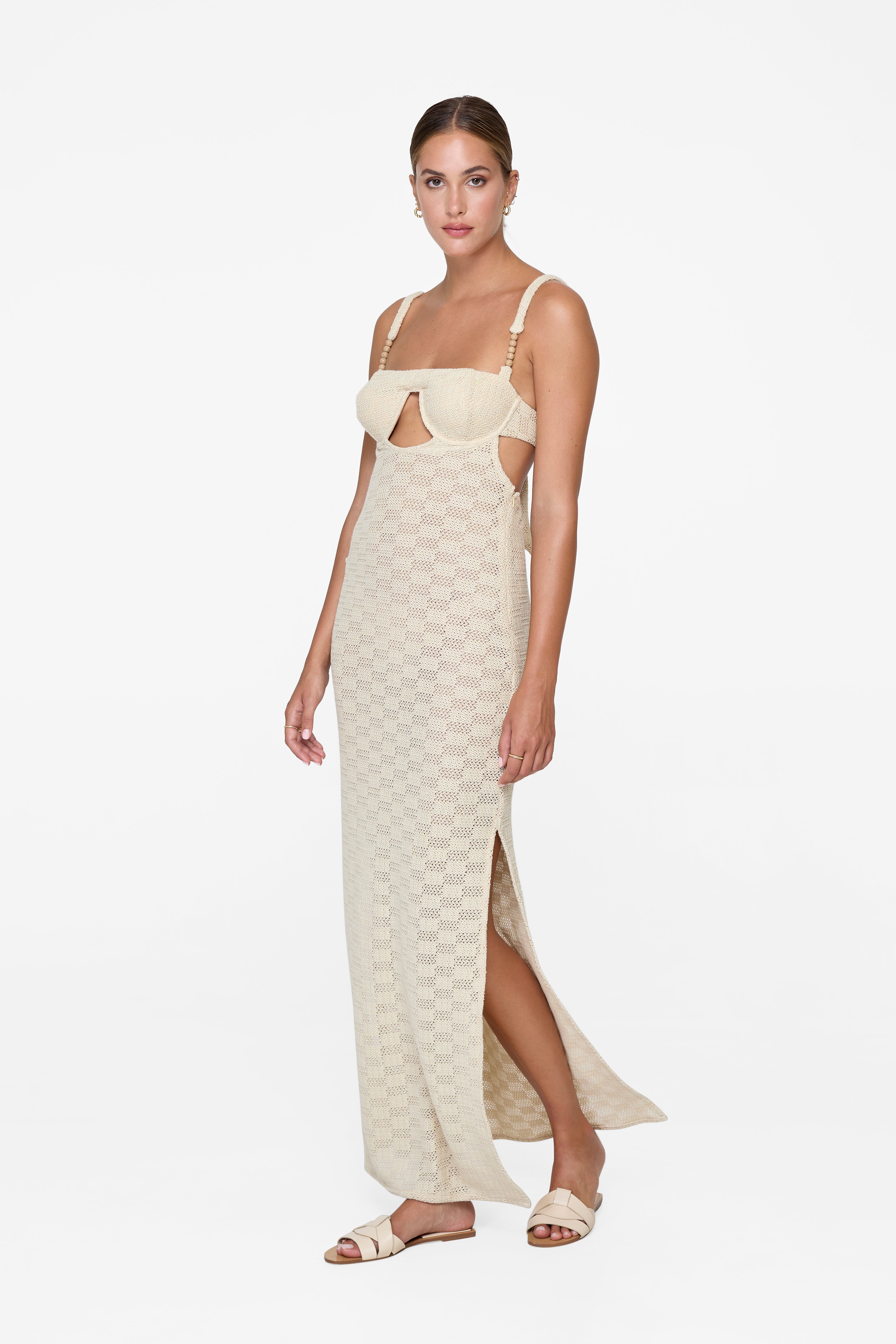 Uma Maxi Dress - Cream Crochet