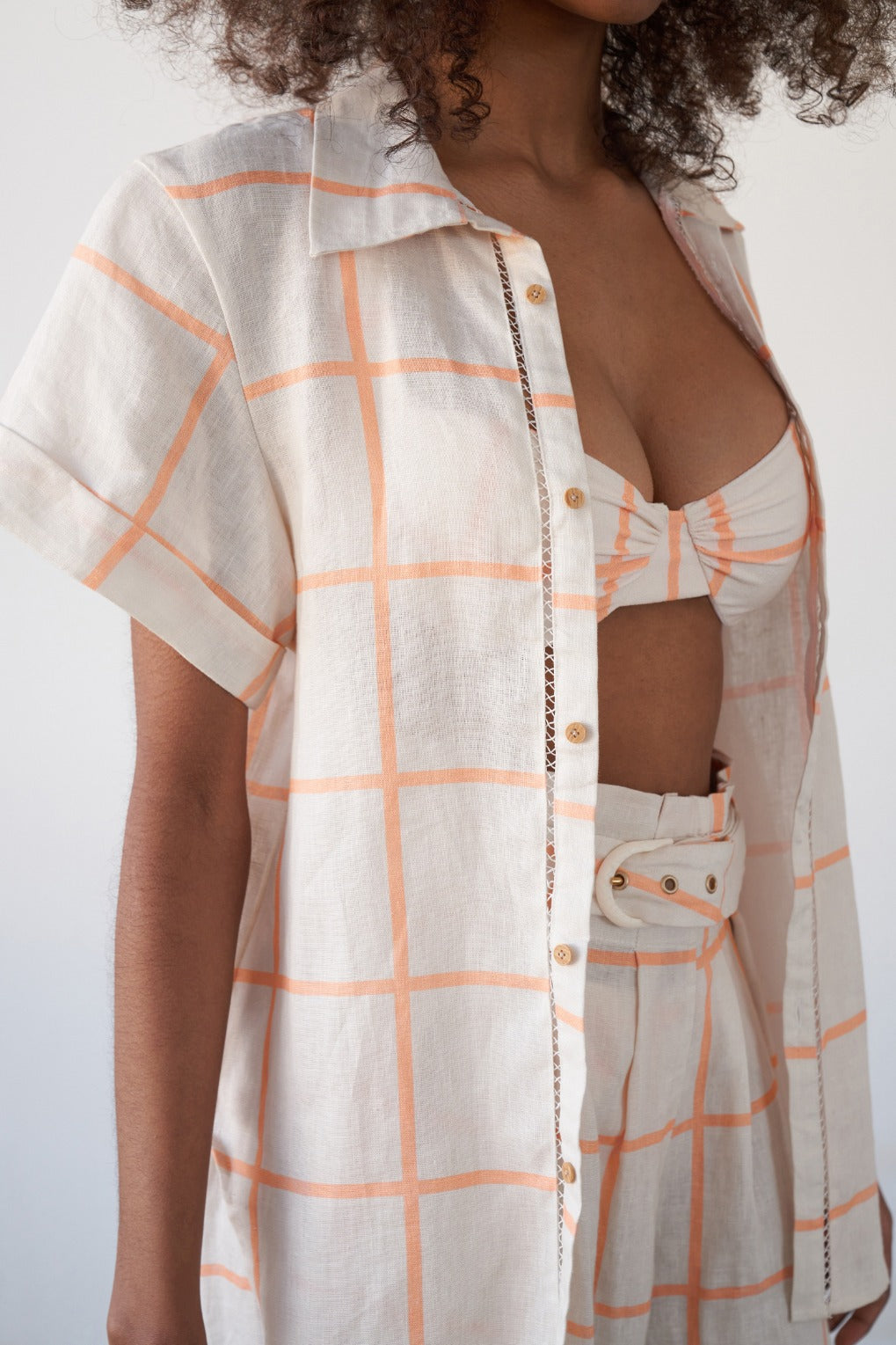 Short Sleeve Sasha Shirt-Ettore Geo Linen